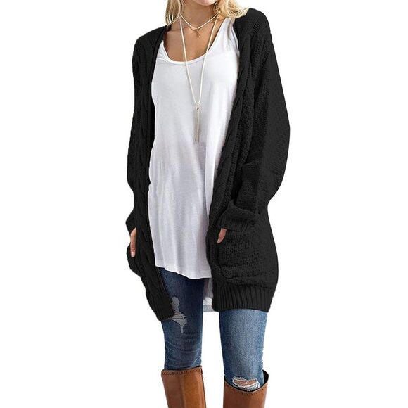 Traleubie Tops - Traleubie Womens Loose Casual Long Sleeved Open Front Cardigans Sweater with